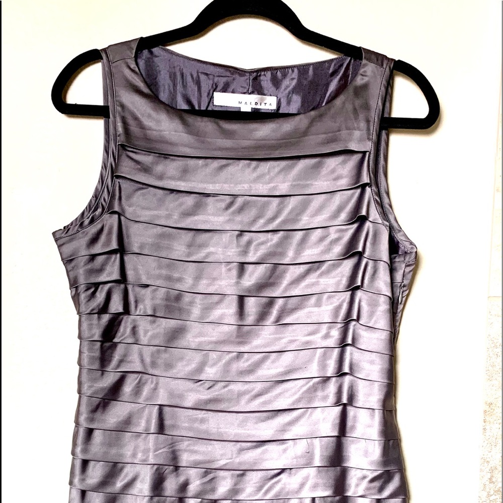 Metallic silver gray dress. Size L but fits size 8